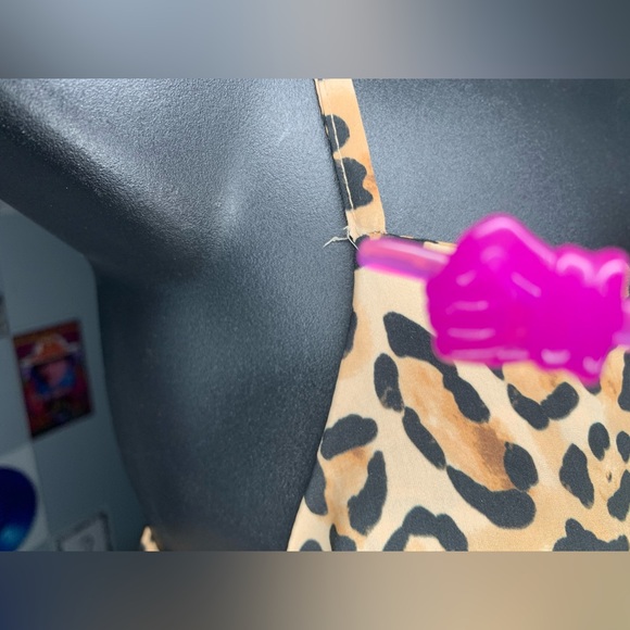 Leopard Print Jumpsuit Topshop Wide Leg Cropped with Red Stripe Sides - Picture 17 of 17